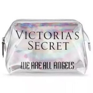 Victoria’s Secret Makeup Bag Toiletries‎ We are all Angels Clear Holographic zip